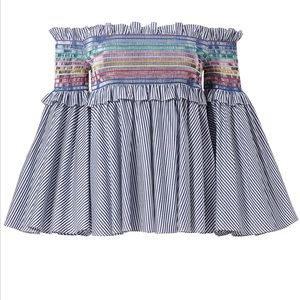 Petersyn navy striped Davenport top